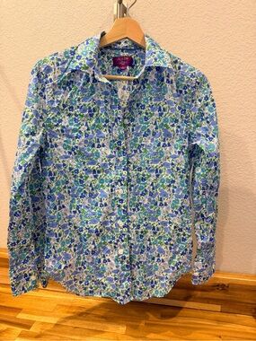 J. Crew Liberty Floral Button-Down in Blue & Green